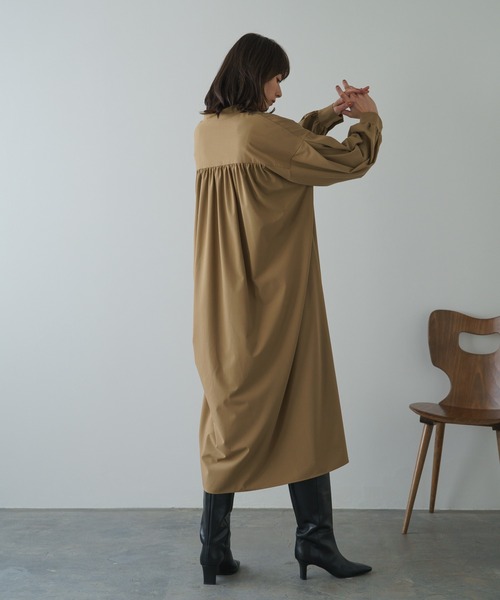 russet（ラシット）の「《qurumu》ロングシャツワンピース(O-251)（ワンピース・レディース・キャメル/チャコールグレー/ブラック・FREE）」の5枚目の写真