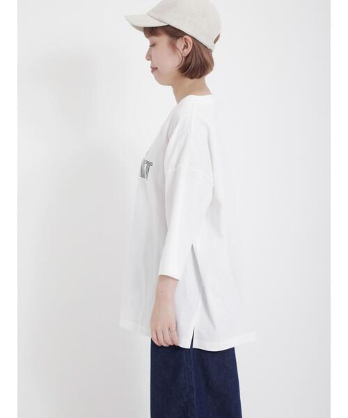 Samansa Mos2（サマンサ モスモス）の「刺繍入りプリントアソート七分袖カットソー（Tシャツ/カットソー・レディース・マスタード/ベージュ/チャコールグレー/オフホワイト・F）」の20枚目の写真