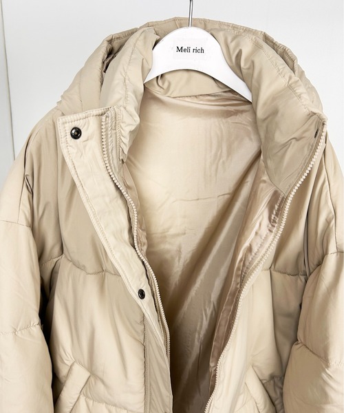 Meli rich（メリーリッチ）の「裾ラウンドフェイクダウンジャケット（ダウンジャケット/コート・レディース・ベージュ/アイボリー/ブラック/カーキ・MEDIUM）」の9枚目の写真