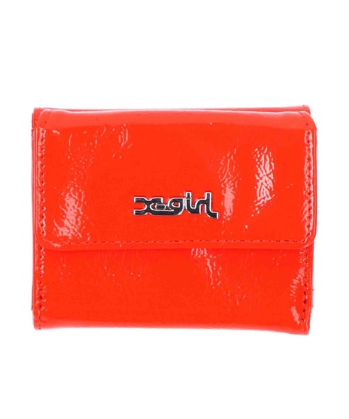 X-girl（エックスガール）の「FAUX PATENT LEATHER MINI WALLET（財布・レディース・ブラック/オレンジ/ライトグリーン・ONE SIZE）」の3枚目の写真