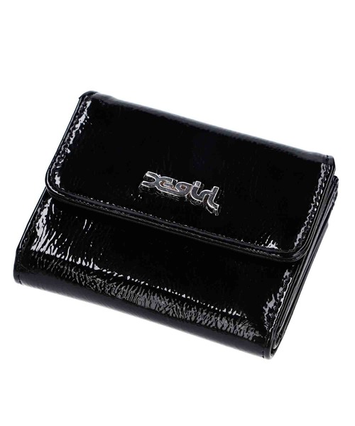 X-girl（エックスガール）の「FAUX PATENT LEATHER MINI WALLET（財布・レディース・ブラック/オレンジ/ライトグリーン・ONE SIZE）」の5枚目の写真