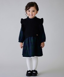 ニットベストセット柄ワンピース