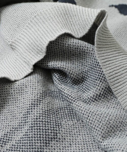 NILWAY（ニルウェイ）の「アソート総柄クルーネックジャガードニット（ニット/セーター・メンズ・グレー系/ブラック系/ネイビー系/ブラック系1・MEDIUM/LARGE）」の9枚目の写真