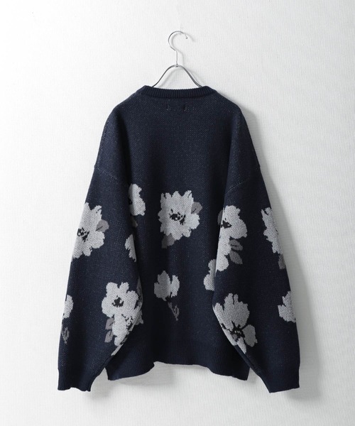 NILWAY（ニルウェイ）の「アソート総柄クルーネックジャガードニット（ニット/セーター・メンズ・グレー系/ブラック系/ネイビー系/ブラック系1・MEDIUM/LARGE）」の11枚目の写真