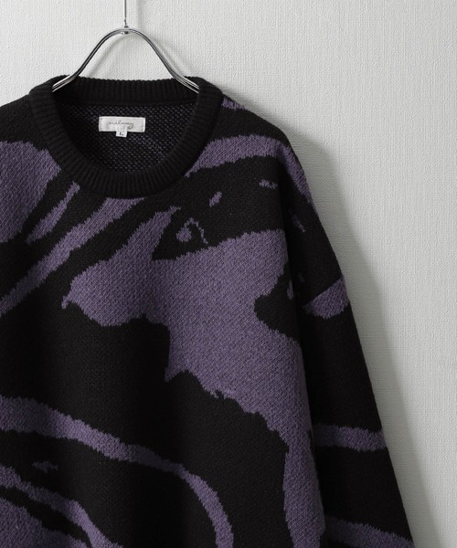 NILWAY（ニルウェイ）の「アソート総柄クルーネックジャガードニット（ニット/セーター・メンズ・グレー系/ブラック系/ネイビー系/ブラック系1・MEDIUM/LARGE）」の12枚目の写真