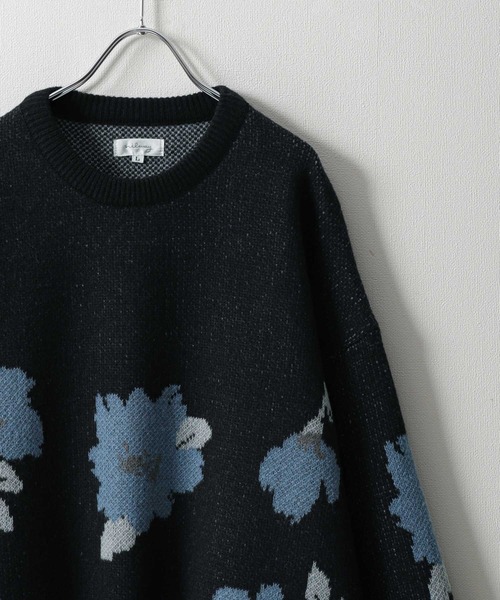 NILWAY（ニルウェイ）の「アソート総柄クルーネックジャガードニット（ニット/セーター・メンズ・グレー系/ブラック系/ネイビー系/ブラック系1・MEDIUM/LARGE）」の13枚目の写真