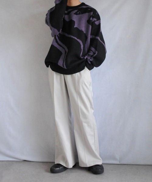 NILWAY（ニルウェイ）の「アソート総柄クルーネックジャガードニット（ニット/セーター・メンズ・グレー系/ブラック系/ネイビー系/ブラック系1・MEDIUM/LARGE）」の17枚目の写真