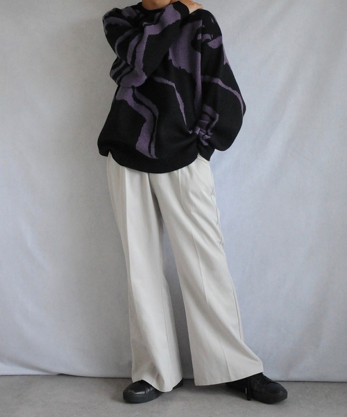 NILWAY（ニルウェイ）の「アソート総柄クルーネックジャガードニット（ニット/セーター・メンズ・グレー系/ブラック系/ネイビー系/ブラック系1・MEDIUM/LARGE）」の18枚目の写真