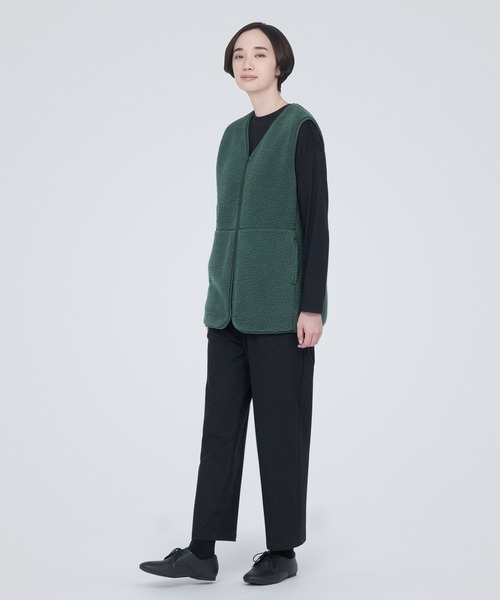 無印良品（ムジルシリョウヒン）の「ボアフリースベスト（ベスト・レディース・スモーキーグリーン系/ネイビー系/アイボリー・XL/XS/S/L/M/XXL）」の12枚目の写真