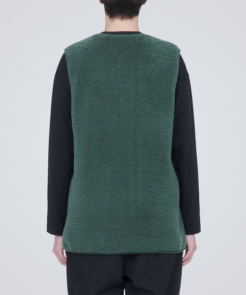 無印良品（ムジルシリョウヒン）の「ボアフリースベスト（ベスト・レディース・スモーキーグリーン系/ネイビー系/アイボリー・XL/XS/S/L/M/XXL）」の14枚目の写真