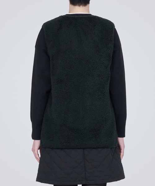 無印良品（ムジルシリョウヒン）の「ボアフリースベスト（ベスト・レディース・スモーキーグリーン系/ネイビー系/アイボリー・XL/XS/S/L/M/XXL）」の22枚目の写真