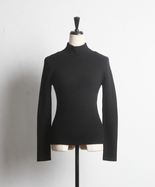 tocco closet(トッコ クローゼット)の「ハイネックベーシックリブニットプルオーバー(ニット/セーター・レディース・ブラック/ネイビー/モカ/ベージュ系その他・M)」の6枚目の写真