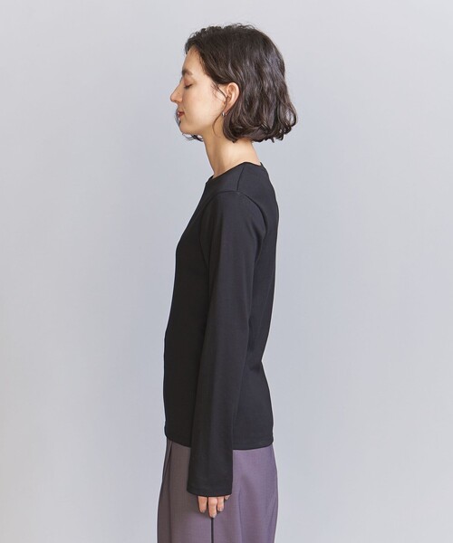 BEAUTY&YOUTH UNITED ARROWS(ビューティーアンドユースユナイテッドアローズ)の「コットン フライス ロングスリーブ Tシャツ 2(Tシャツ/カットソー・レディース・オフホワイト/ブラック・FREE)」の10枚目の写真