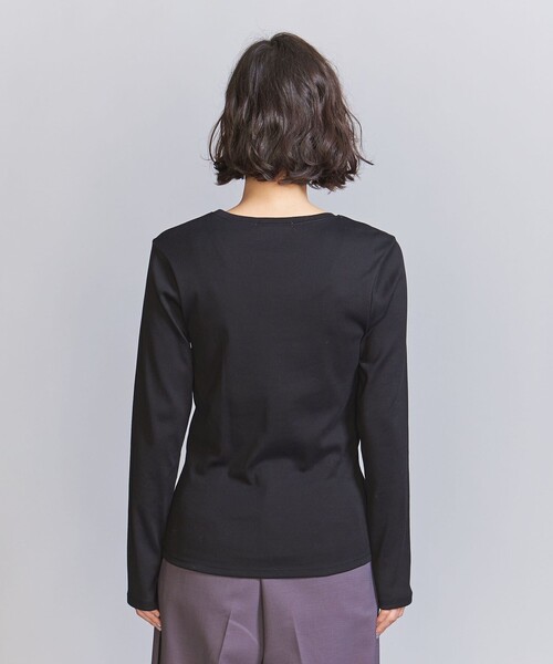 BEAUTY&YOUTH UNITED ARROWS(ビューティーアンドユースユナイテッドアローズ)の「コットン フライス ロングスリーブ Tシャツ 2(Tシャツ/カットソー・レディース・オフホワイト/ブラック・FREE)」の11枚目の写真