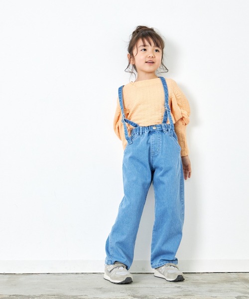 MAKE YOUR DAY（メイクユアデイ）の「サス付きワイドパンツ■80～140cm（その他パンツ・キッズ・ブラック/ブルー/ベージュ・110/120/100/80/140/130/90）」の3枚目の写真