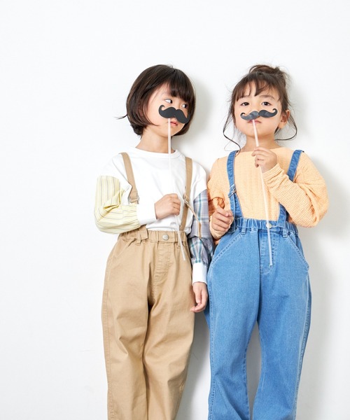 MAKE YOUR DAY（メイクユアデイ）の「サス付きワイドパンツ■80～140cm（その他パンツ・キッズ・ブラック/ブルー/ベージュ・110/120/100/80/140/130/90）」の12枚目の写真