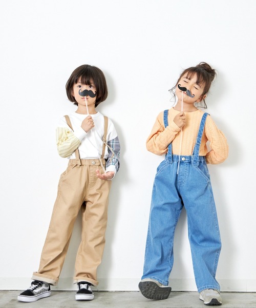 MAKE YOUR DAY（メイクユアデイ）の「サス付きワイドパンツ■80～140cm（その他パンツ・キッズ・ブラック/ブルー/ベージュ・110/120/100/80/140/130/90）」の14枚目の写真