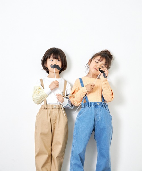 MAKE YOUR DAY（メイクユアデイ）の「サス付きワイドパンツ■80～140cm（その他パンツ・キッズ・ブラック/ブルー/ベージュ・110/120/100/80/140/130/90）」の15枚目の写真