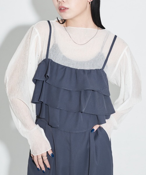 セール】フロントフリルオールインワン（つなぎ/オールインワン