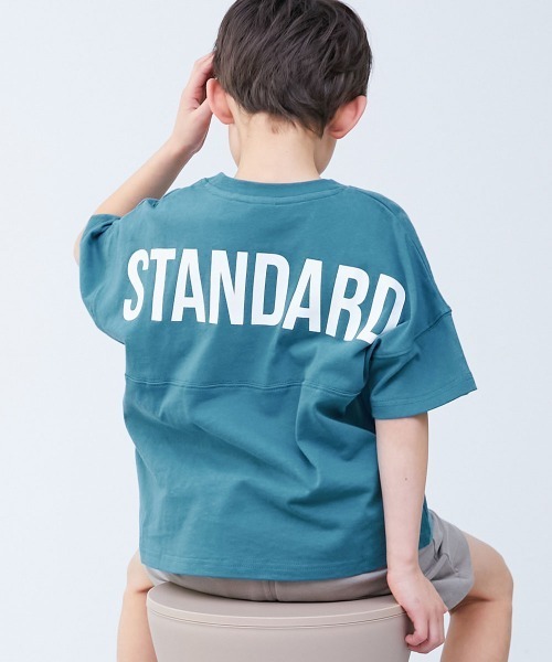 devirock(デビロック)の「綿100% 型崩れしにくい STANDARD バックロゴプリント 半袖Tシャツ(Tシャツ/カットソー・キッズ・ブラック/ブルーグレー/パープル系4/パープル系5/スモークピンク/グリーン系その他2/グレー系/グレイッシュブルー/パープル系7/ベージュ系1/ホワイト/サックスブルー系/ベージュ/イエロー系1/イエロー系2/パープル系2/ブルー系/グリーン系・80cm/90cm/100cm/110cm/120cm/130cm/140cm/150cm/160cm)」の11枚目の写真