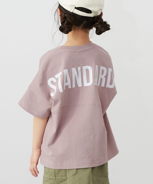 devirock（デビロック）の「綿100％ 型崩れしにくい STANDARD バックロゴプリント 半袖Tシャツ（Tシャツ/カットソー・キッズ・ブラック/ブルーグレー/パープル系4/パープル系5/スモークピンク/グリーン系その他2/グレー系/グレイッシュブルー/パープル系7/ベージュ系1/ホワイト/サックスブルー系/ベージュ/イエロー系1/イエロー系2/パープル系2・80ｃｍ/90cm/100cm/110cm/120cm/130cm/140cm/150cm/160cm）」の13枚目の写真