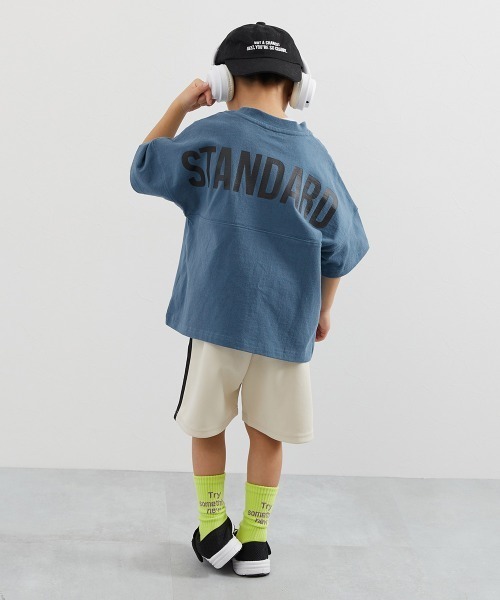 devirock（デビロック）の「綿100％ 型崩れしにくい STANDARD バックロゴプリント 半袖Tシャツ（Tシャツ/カットソー・キッズ・ブラック/ブルーグレー/パープル系4/パープル系5/スモークピンク/グリーン系その他2/グレー系/グレイッシュブルー/パープル系7/ベージュ系1/ホワイト/サックスブルー系/ベージュ/イエロー系1/イエロー系2/パープル系2・80ｃｍ/90cm/100cm/110cm/120cm/130cm/140cm/150cm/160cm）」の20枚目の写真