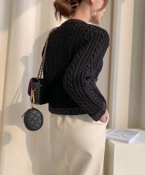 Miniministore（ミニミニストア）の「ニットカーディガン ケーブル編み 秋冬（ニット/セーター・レディース・ブルー/ブラック/アイボリー・フリー）」の16枚目の写真