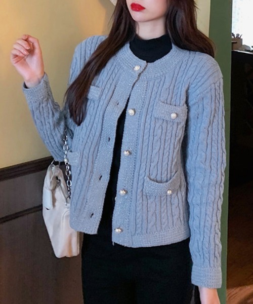 Miniministore（ミニミニストア）の「ニットカーディガン ケーブル編み 秋冬（ニット/セーター・レディース・ブルー/ブラック/アイボリー・フリー）」の21枚目の写真