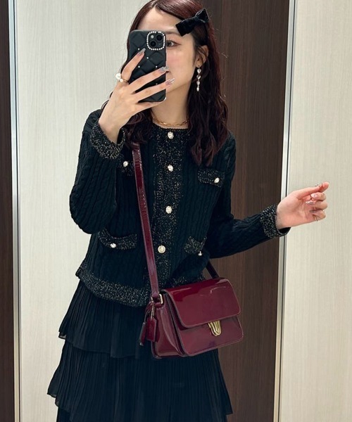 Miniministore（ミニミニストア）の「ニットカーディガン ケーブル編み 秋冬（ニット/セーター・レディース・ブルー/ブラック/アイボリー・フリー）」の5枚目の写真