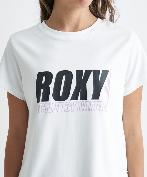 ROXY(ロキシー)の「MY WAY S/S TEE/ロキシー速乾UVカット付きフロントブランドロゴクロップド丈Tシャツ(Tシャツ/カットソー・レディース・ホワイト/ブラック・LARGE/MEDIUM/SMALL)」の7枚目の写真