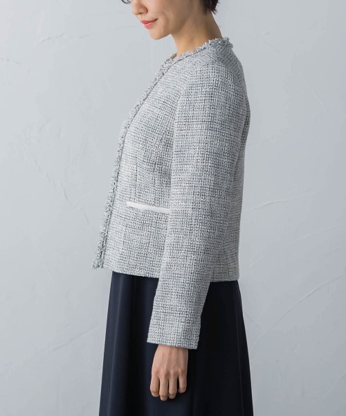 ストレッチツィードジャケット（ノーカラージャケット）｜LAUTREAMONT