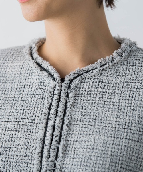 ストレッチツィードジャケット（ノーカラージャケット）｜LAUTREAMONT