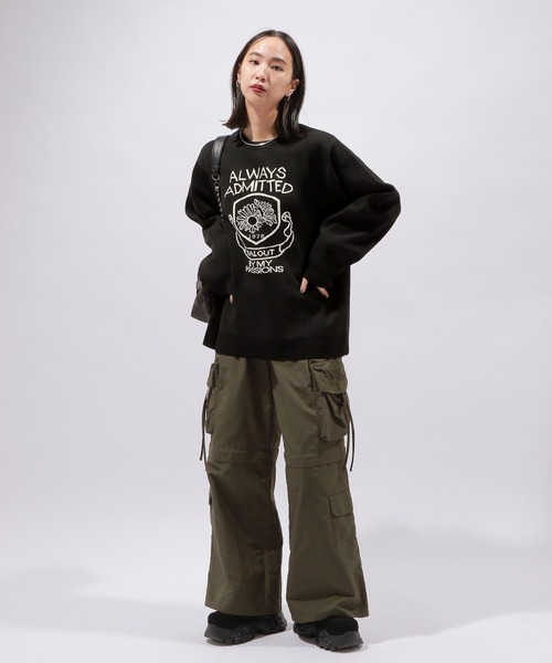 PAGEBOY（ページボーイ）の「エンブレムジャガードニット（ニット/セーター・レディース・ホワイト/ブラック/パープル・FREE）」の7枚目の写真