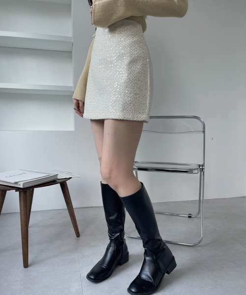 Ada.(エイダ)の「スパンコール 台形 ミニスカート(スカート・レディース・ブラック/ホワイト/ピンク・L/M)」の19枚目の写真