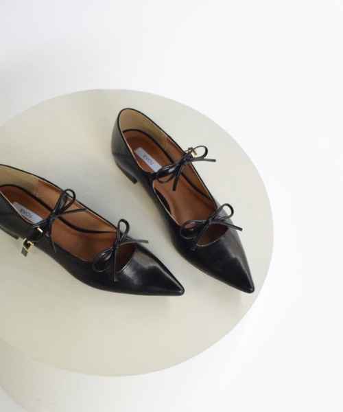 EVOL（イーボル）の「ダブルリボンポインテッドトゥパンプス（パンプス・レディース・ブラック/シルバー/ピンク・S/M/L）」の2枚目の写真