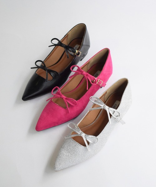 EVOL（イーボル）の「ダブルリボンポインテッドトゥパンプス（パンプス・レディース・ブラック/シルバー/ピンク・S/M/L）」の16枚目の写真