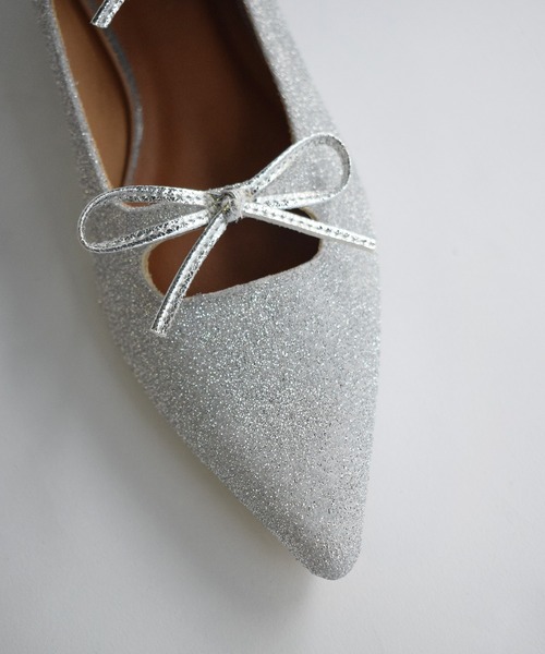 EVOL（イーボル）の「ダブルリボンポインテッドトゥパンプス（パンプス・レディース・ブラック/シルバー/ピンク・S/M/L）」の5枚目の写真