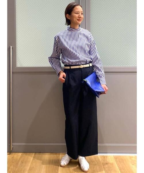 human woman（ヒューマンウーマン）の「◆モックネックブラウス（シャツ/ブラウス・レディース・ネイビー/ブルー系その他3・MEDIUM）」の18枚目の写真