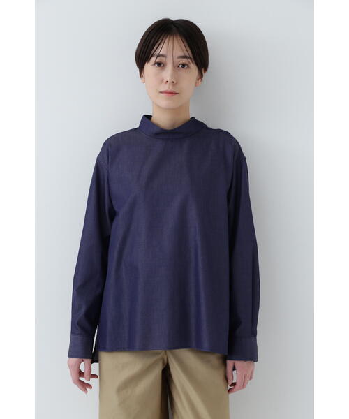 human woman（ヒューマンウーマン）の「◆モックネックブラウス（シャツ/ブラウス・レディース・ネイビー/ブルー系その他3・MEDIUM）」の19枚目の写真