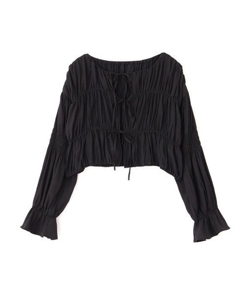 FREE'S MART（フリーズマート）の「◆［WEB限定］シアーギャザー前開き短丈ブラウス（シャツ/ブラウス・レディース・ブラック/ホワイト/ライトグリーン/オレンジ・FREE）」の22枚目の写真