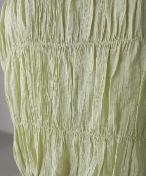 FREE'S MART（フリーズマート）の「◆［WEB限定］シアーギャザー前開き短丈ブラウス（シャツ/ブラウス・レディース・ブラック/ホワイト/ライトグリーン/オレンジ・FREE）」の17枚目の写真