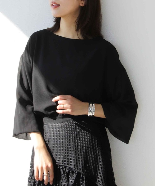 【セール】ボートネックシアーブラウス（シャツ/ブラウス）｜Jines（ジネス）