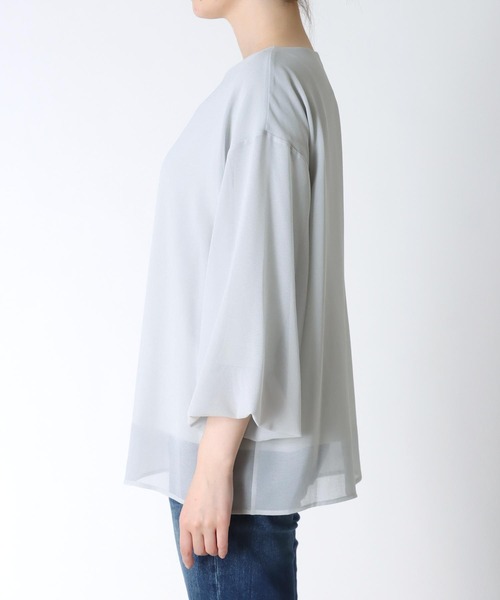 【セール】ボートネックシアーブラウス（シャツ/ブラウス）｜Jines（ジネス）