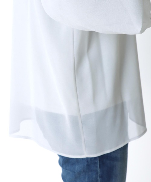 【セール】ボートネックシアーブラウス（シャツ/ブラウス）｜Jines（ジネス）