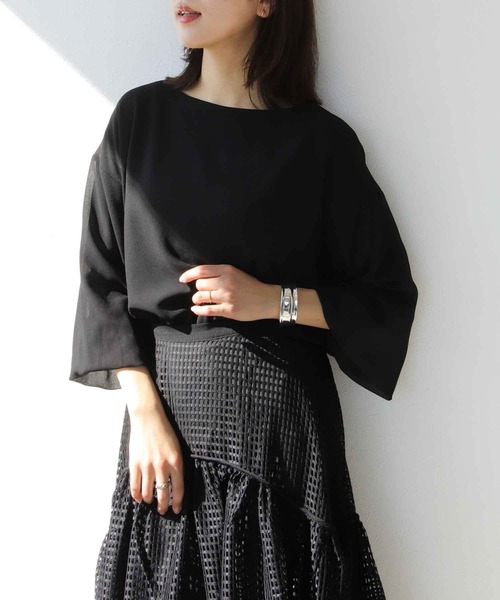 【セール】ボートネックシアーブラウス（シャツ/ブラウス）｜Jines（ジネス）