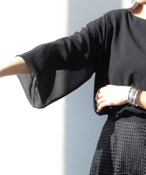 【セール】ボートネックシアーブラウス（シャツ/ブラウス）｜Jines（ジネス）