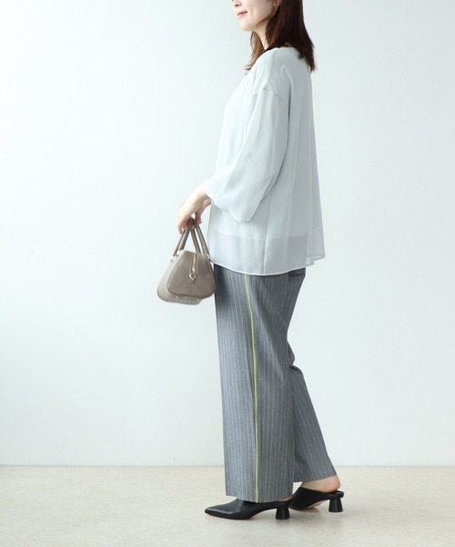 【セール】ボートネックシアーブラウス（シャツ/ブラウス）｜Jines（ジネス）