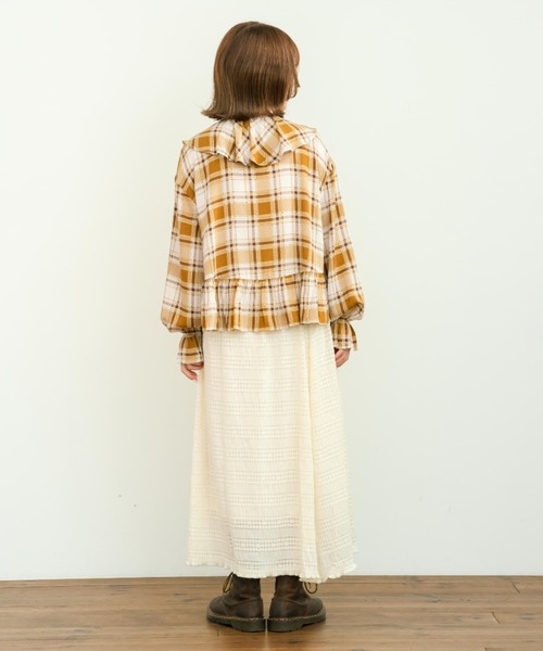 eLur（エラー）の「チェックフリルブラウス（シャツ/ブラウス・レディース・ブルー/ブラウン・FREE）」の16枚目の写真