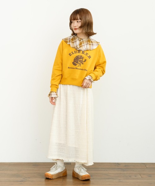 eLur（エラー）の「チェックフリルブラウス（シャツ/ブラウス・レディース・ブルー/ブラウン・FREE）」の11枚目の写真