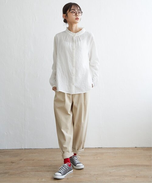 LBC（エルビーシー）の「オーガニックコットン襟フリルブラウス（シャツ/ブラウス・レディース・ホワイト/ブラック/イエロー・M/L）」の18枚目の写真